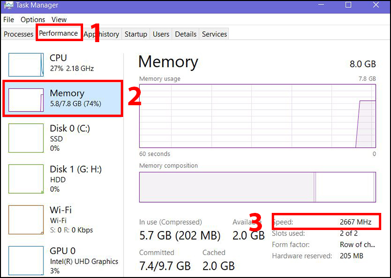 Xem RAM trên Windows 2